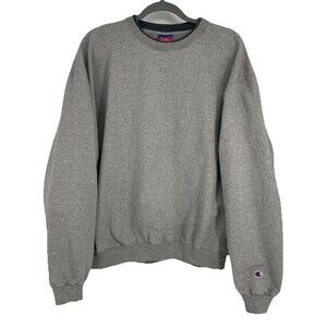Vintage Y2K Champion Crewneck Sweatshirt Blank Gray XL Embroidered C Minimalist